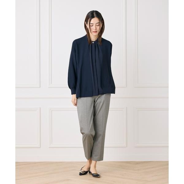 セブンアイディコンセプト（7ID concept）/《大きいサイズ》スタンドカラーブラウス
