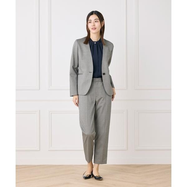 セブンアイディコンセプト（7ID concept）/《大きいサイズ》スタンドカラーブラウス