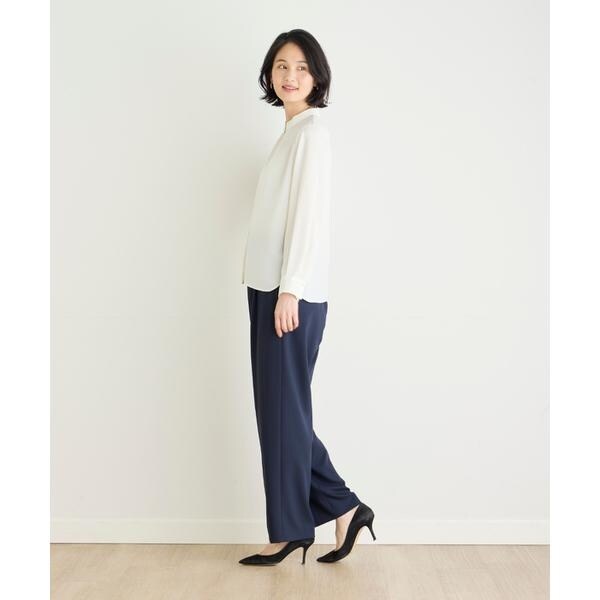 セブンアイディコンセプト（7ID concept）/《大きいサイズ》スタンドカラーブラウス