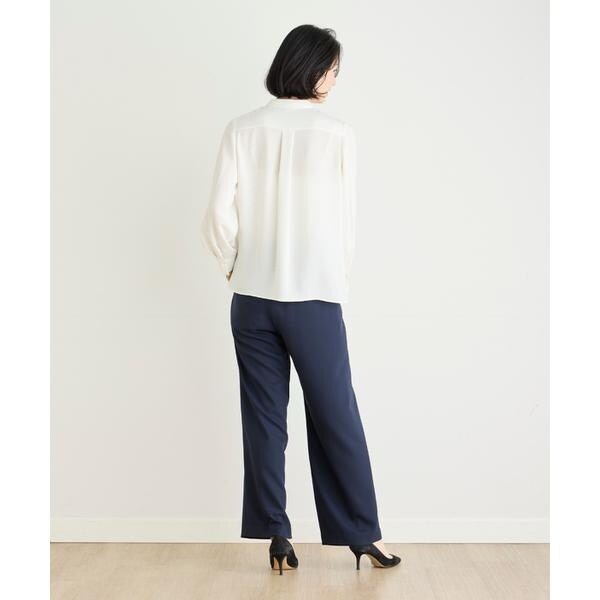 セブンアイディコンセプト（7ID concept）/《大きいサイズ》スタンドカラーブラウス