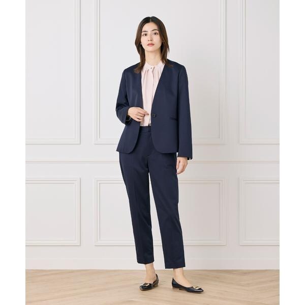 セブンアイディコンセプト（7ID concept）/《大きいサイズ》ノーカラーストレッチジャケット