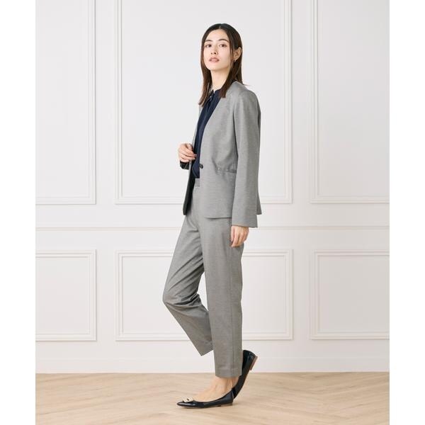 セブンアイディコンセプト（7ID concept）/《大きいサイズ》ノーカラーストレッチジャケット