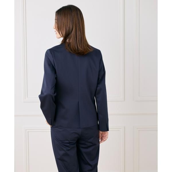 セブンアイディコンセプト（7ID concept）/《大きいサイズ》ノーカラーストレッチジャケット