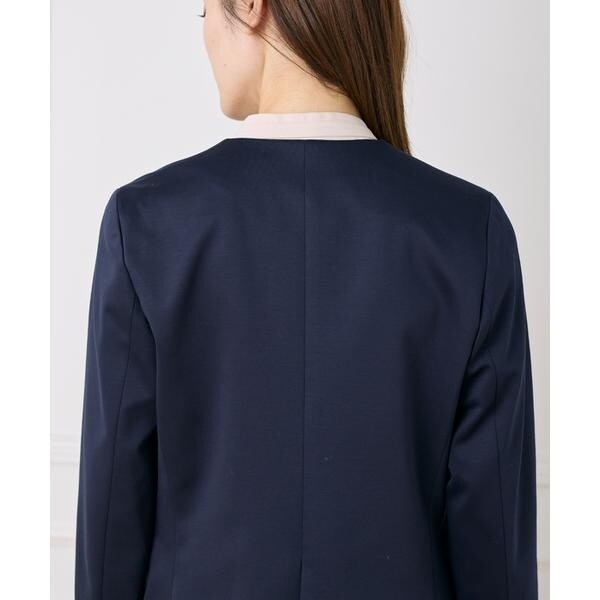 セブンアイディコンセプト（7ID concept）/《大きいサイズ》ノーカラーストレッチジャケット