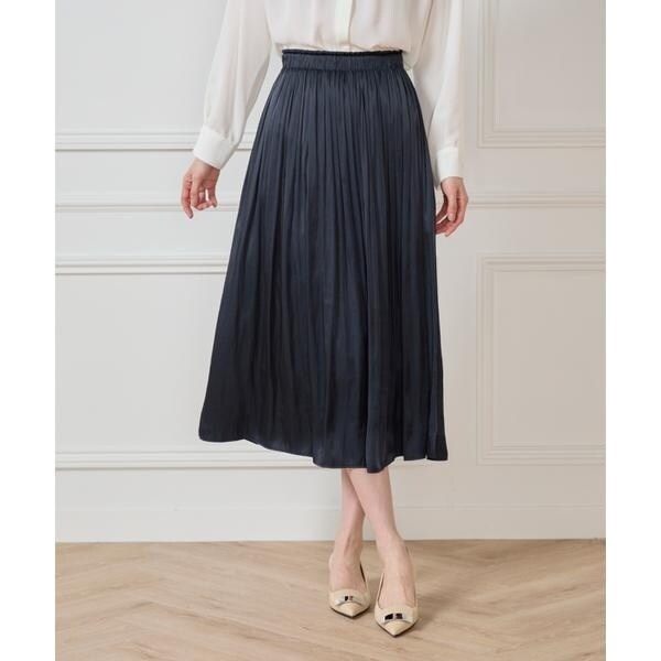 セブンアイディコンセプト（7ID concept）/《大きいサイズ》サテンギャザースカート