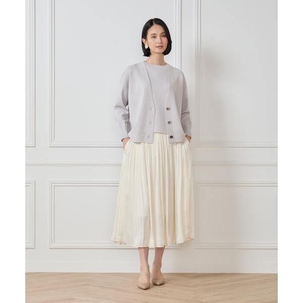 セブンアイディコンセプト（7ID concept）/《大きいサイズ》サテンギャザースカート