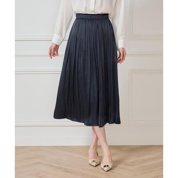 セブンアイディコンセプト（7ID concept）/《大きいサイズ》サテンギャザースカート
