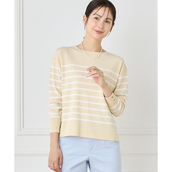 セブンアイディコンセプト（7ID concept）/《大きいサイズ》ボーダーニットプルオーバー