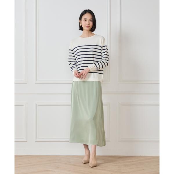 セブンアイディコンセプト（7ID concept）/《大きいサイズ》ボーダーニットプルオーバー