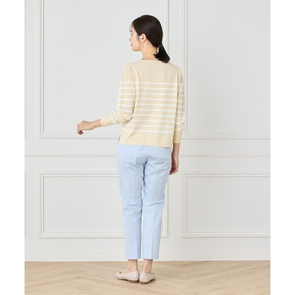 セブンアイディコンセプト（7ID concept）/《大きいサイズ》ボーダーニットプルオーバー