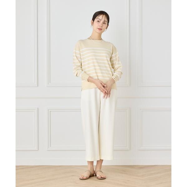 セブンアイディコンセプト（7ID concept）/《大きいサイズ》ボーダーニットプルオーバー