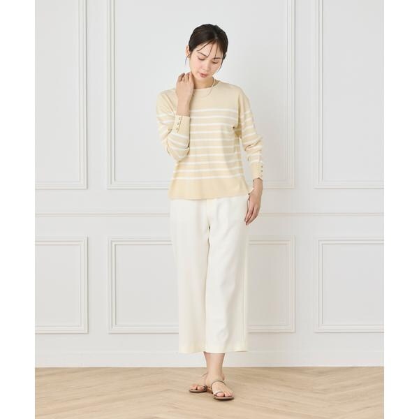 セブンアイディコンセプト（7ID concept）/《大きいサイズ》ボーダーニットプルオーバー