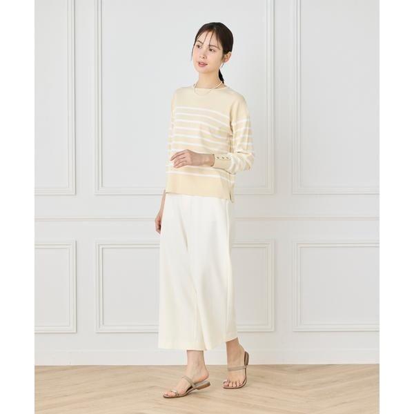 セブンアイディコンセプト（7ID concept）/《大きいサイズ》ボーダーニットプルオーバー