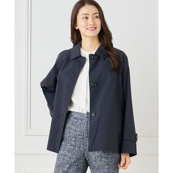 セブンアイディコンセプト（7ID concept）/《大きいサイズ》 ナイロンタッサーミドル丈ステンカラーコート