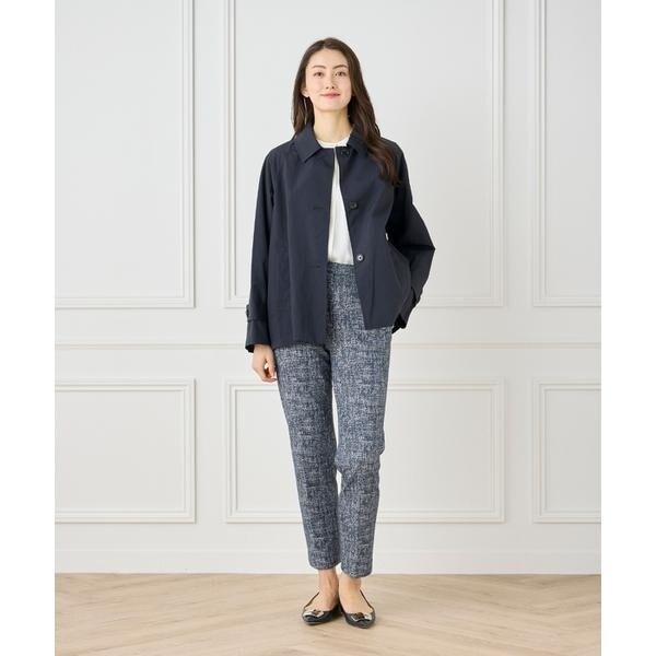 セブンアイディコンセプト（7ID concept）/《大きいサイズ》 ナイロンタッサーミドル丈ステンカラーコート