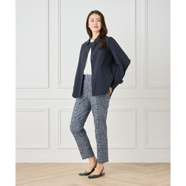 セブンアイディコンセプト（7ID concept）/《大きいサイズ》 ナイロンタッサーミドル丈ステンカラーコート