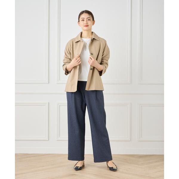 セブンアイディコンセプト（7ID concept）/《大きいサイズ》 ナイロンタッサーミドル丈ステンカラーコート