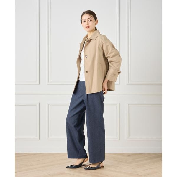 セブンアイディコンセプト（7ID concept）/《大きいサイズ》 ナイロンタッサーミドル丈ステンカラーコート