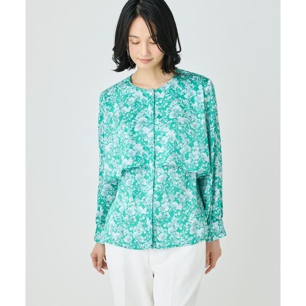 セブンアイディコンセプト（7ID concept）/《大きいサイズ》ケープディテールブラウス