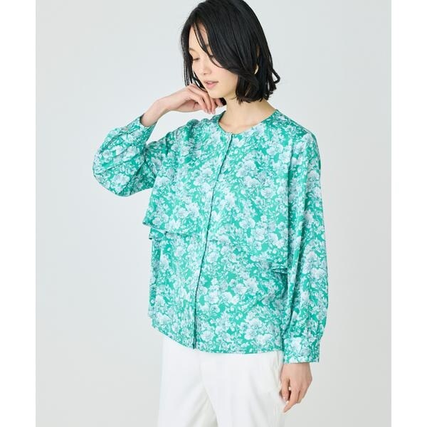 セブンアイディコンセプト（7ID concept）/《大きいサイズ》ケープディテールブラウス