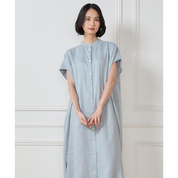 セブンアイディコンセプト（7ID concept）/リネンフレンチスリーブシャツワンピース