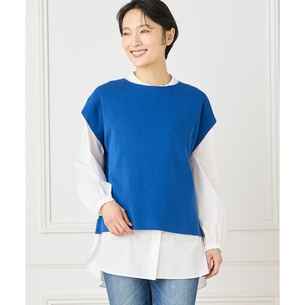セブンアイディコンセプト（7ID concept）/《大きいサイズ》ノースリーブニットプルオーバー