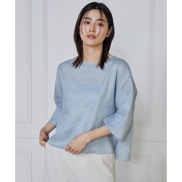 セブンアイディコンセプト（7ID concept）/《大きいサイズ》リネンワイドシルエットブラウス