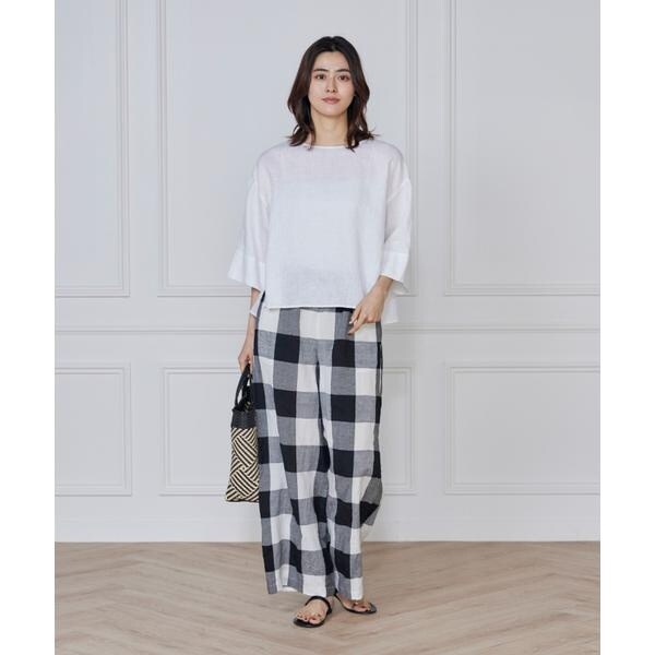 セブンアイディコンセプト（7ID concept）/《大きいサイズ》リネンワイドシルエットブラウス