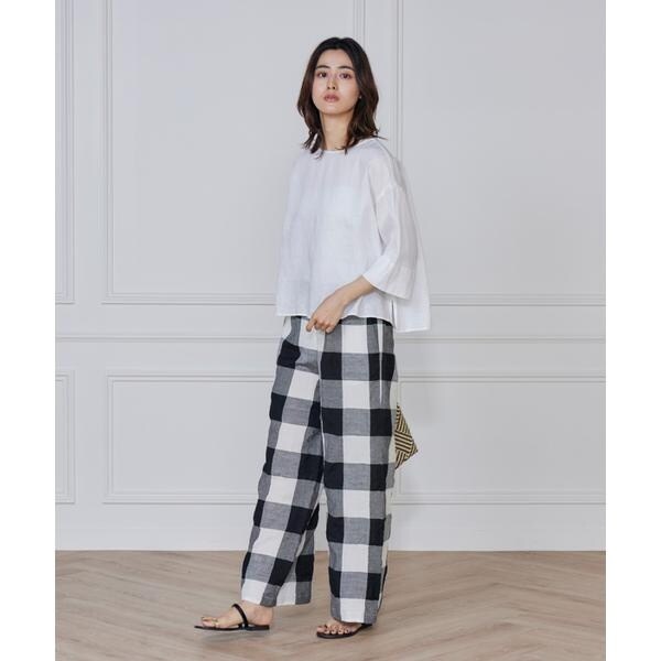 セブンアイディコンセプト（7ID concept）/《大きいサイズ》リネンワイドシルエットブラウス