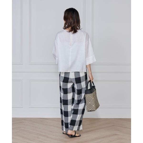 セブンアイディコンセプト（7ID concept）/《大きいサイズ》リネンワイドシルエットブラウス