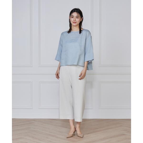 セブンアイディコンセプト（7ID concept）/《大きいサイズ》リネンワイドシルエットブラウス