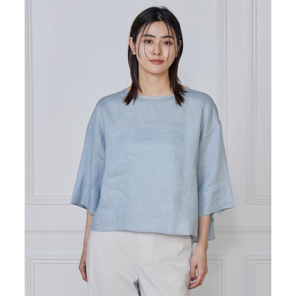 セブンアイディコンセプト（7ID concept）/《大きいサイズ》リネンワイドシルエットブラウス