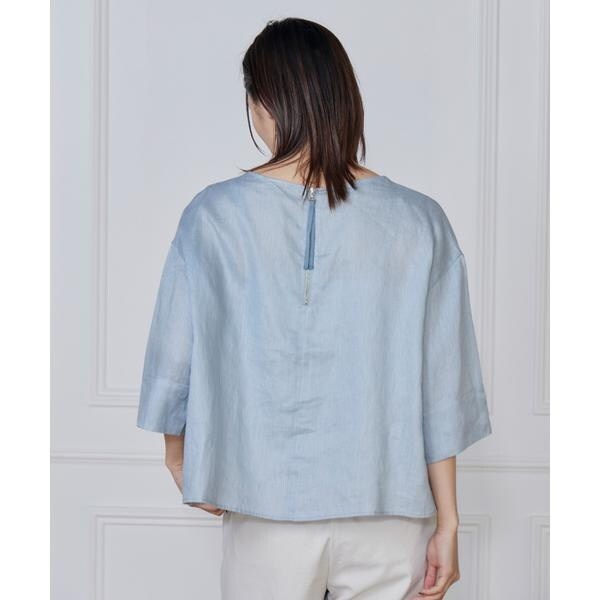 セブンアイディコンセプト（7ID concept）/《大きいサイズ》リネンワイドシルエットブラウス