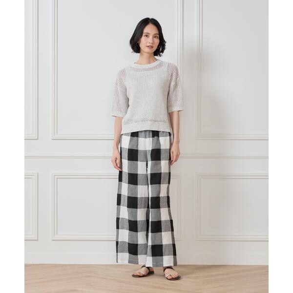 セブンアイディコンセプト（7ID concept）/《大きいサイズ》ボックスシルエット透かし柄ニット