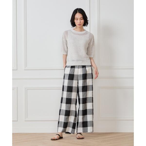 セブンアイディコンセプト（7ID concept）/《大きいサイズ》ボックスシルエット透かし柄ニット