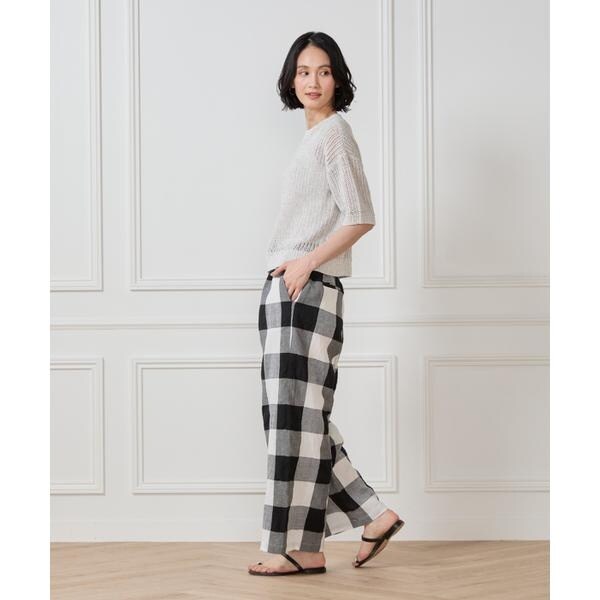 セブンアイディコンセプト（7ID concept）/《大きいサイズ》ボックスシルエット透かし柄ニット