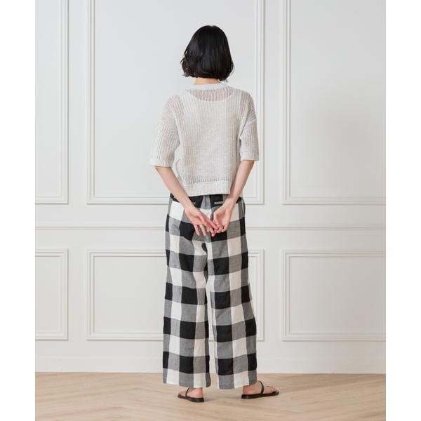 セブンアイディコンセプト（7ID concept）/《大きいサイズ》ボックスシルエット透かし柄ニット