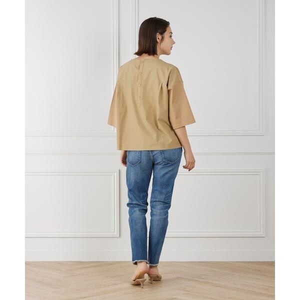 セブンアイディコンセプト（7ID concept）/《大きいサイズ》布帛コンビネーションTシャツ