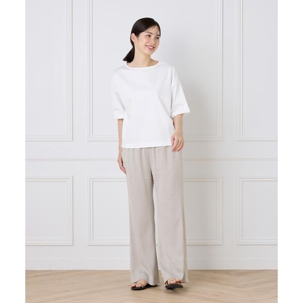 セブンアイディコンセプト（7ID concept）/《大きいサイズ》布帛コンビネーションTシャツ