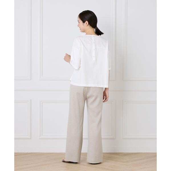 セブンアイディコンセプト（7ID concept）/《大きいサイズ》布帛コンビネーションTシャツ