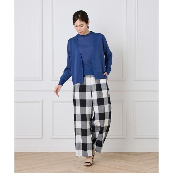 セブンアイディコンセプト（7ID concept）/《大きいサイズ》コットンナイロンVネックカーディガン