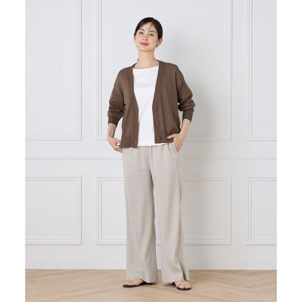 セブンアイディコンセプト（7ID concept）/《大きいサイズ》コットンナイロンVネックカーディガン