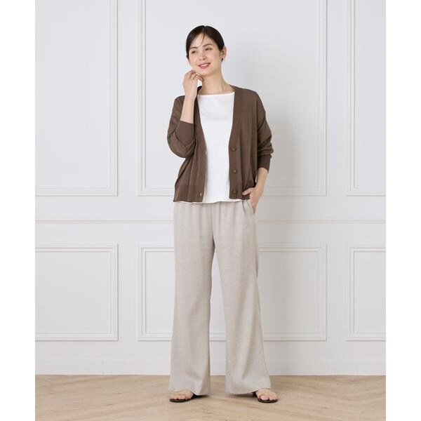 セブンアイディコンセプト（7ID concept）/《大きいサイズ》コットンナイロンVネックカーディガン