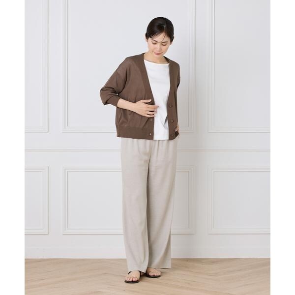 セブンアイディコンセプト（7ID concept）/《大きいサイズ》コットンナイロンVネックカーディガン