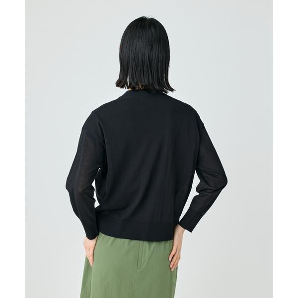 セブンアイディコンセプト（7ID concept）/《大きいサイズ》コットンナイロンVネックカーディガン