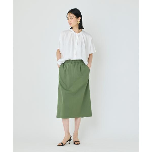 セブンアイディコンセプト（7ID concept）/《大きいサイズ》ポンチョ風バンドカラーブラウス