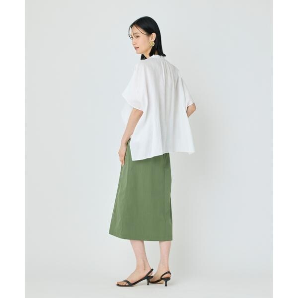 セブンアイディコンセプト（7ID concept）/《大きいサイズ》ポンチョ風バンドカラーブラウス