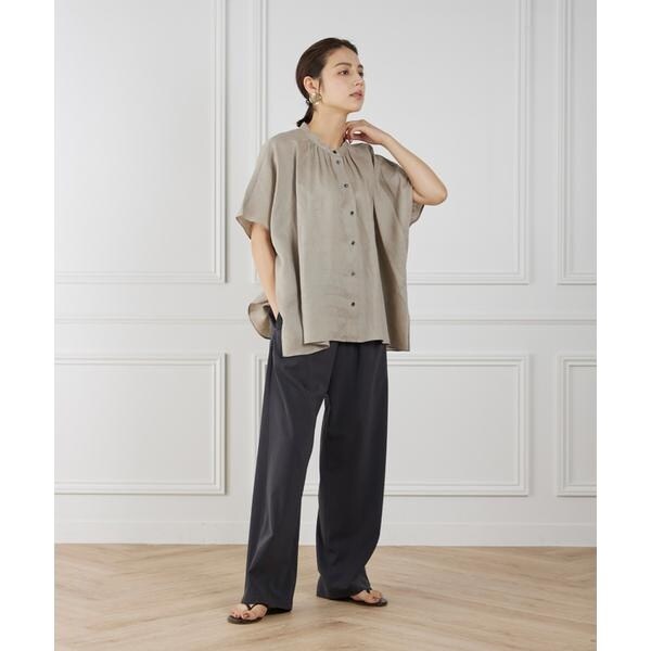 セブンアイディコンセプト（7ID concept）/《大きいサイズ》ポンチョ風バンドカラーブラウス