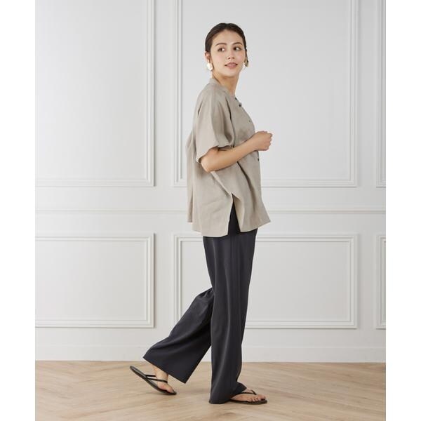 セブンアイディコンセプト（7ID concept）/《大きいサイズ》ポンチョ風バンドカラーブラウス