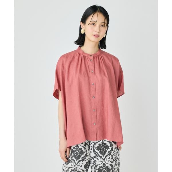 セブンアイディコンセプト（7ID concept）/《大きいサイズ》ポンチョ風バンドカラーブラウス